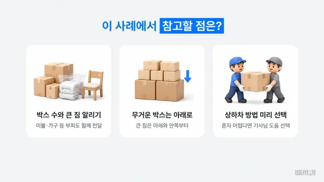 광주 소형 이사 용달 고객 평가